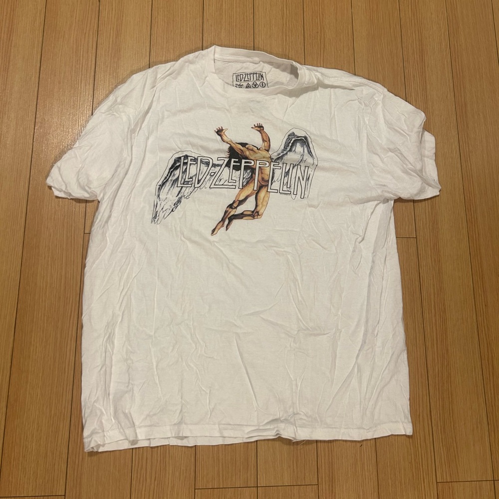 Unisex Led Zeppelin White Graphic T-Shirt